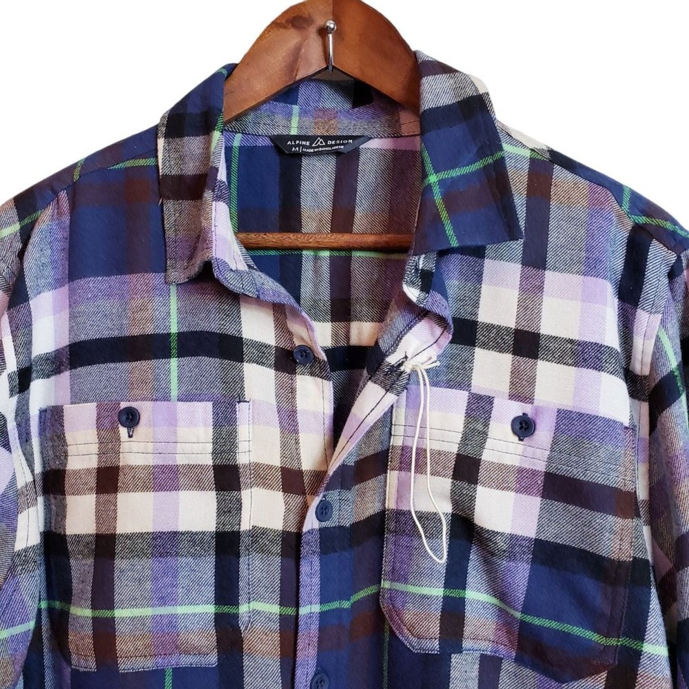 Alpine Design Button Down Flannel Shirt Medium Multicolor Plaid - Picture 6 of 15